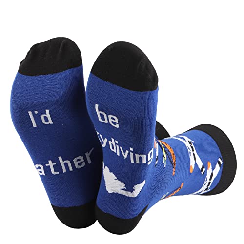 MBMSO Skydive Socks 2 Pairs - I'd Rather Be Skydiving Socks, Funny Gifts for Skydivers, Parachutists and Skydiving Lovers2