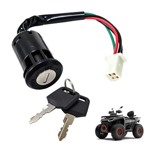 Interruptor de Llave de Encendido de 4 Cables para Moto, Compatible Vehículos de 50cc a 250cc, ATV, Quad, Dirt Bike y Scooter Eléctrico, Fácil Instalación, Interruptor de Llave de Contacto