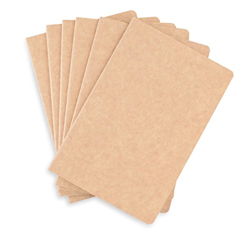 TWONE Travel Journal, 6 Pack Notebook Journal for Travelers Work School Writing Note Taking Kraft Brown Soft Cover Notebooks 5.5” x 8.25”, 60 Dot Grid Pages, 30 Sheets