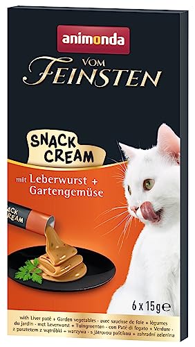 Animonda Vom Feinsten Adult Snack Cream Karma dla Kotów, Wątróbka/Warzywa, 7 x 15 g