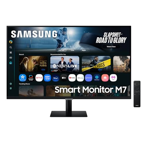 Samsung M70F 32 Zoll 4K Smart AI Monitor, VA-Panel, 3840 x 2160, 60Hz, 4ms (G/G), Speaker, Gaming Hub, 4K Upscaling, Sprachsteuerung, Smart TV-Apps & AI Features, HDR10, LS32FM700UUXEN