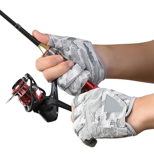 Guantes de pesca protector de manos contra rayos UV y pérdida de agarre