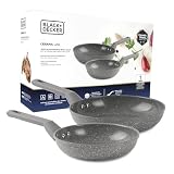BLACK+DECKER JOGO DE FRIGIDEIRAS 2 PEÇAS 18CM E 22CM CERAMIC LINE - CORPO COM REVESTIMENTO CERÂMICO ANTIADERENTE E EXTERIOR NA COR CINZA E BASE COMPATÍVEL COM INDUÇÃO - GREY MARBLE