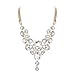 EVER FAITH® Gold-Tone Art Deco Chunky Oval Clear Rhinestone Bib Statement Necklace