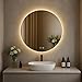 Trintion LED Spiegel Bad mit Beleuchtung 50 cm Rund – Touch-Schalter, Beschlagfrei, Dimmbar – Badezimmerspiegel mit Licht für Make-up & Rasur (50cm)