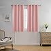Miuco Blackout Curtains Room Darkening Curtains Textured Grommet Curtains for Girls Room 2 Panels 52x63 Inch Long Pink