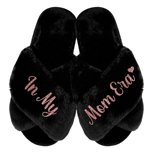 Custom Mom Slippers, In My Mom Era, Mothers Day Slippers, Fluffy Slides for Women, Cozy Mothers Day Gifts