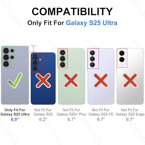 Image of HOOMIL Case for Samsung Galaxy S25 Ultra, Anti-Yellowing, Black