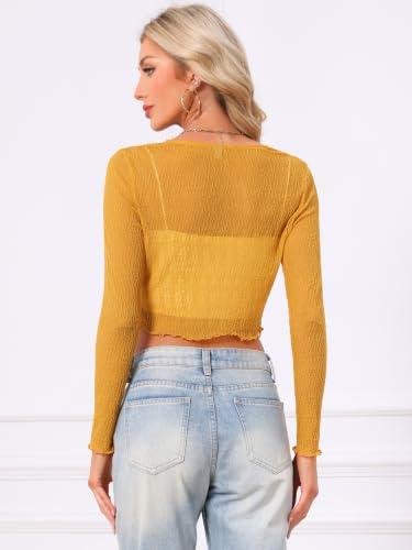 Image of Allegra K Women Sheer Shrug Mesh Textured Bolero Shrugs for Evening