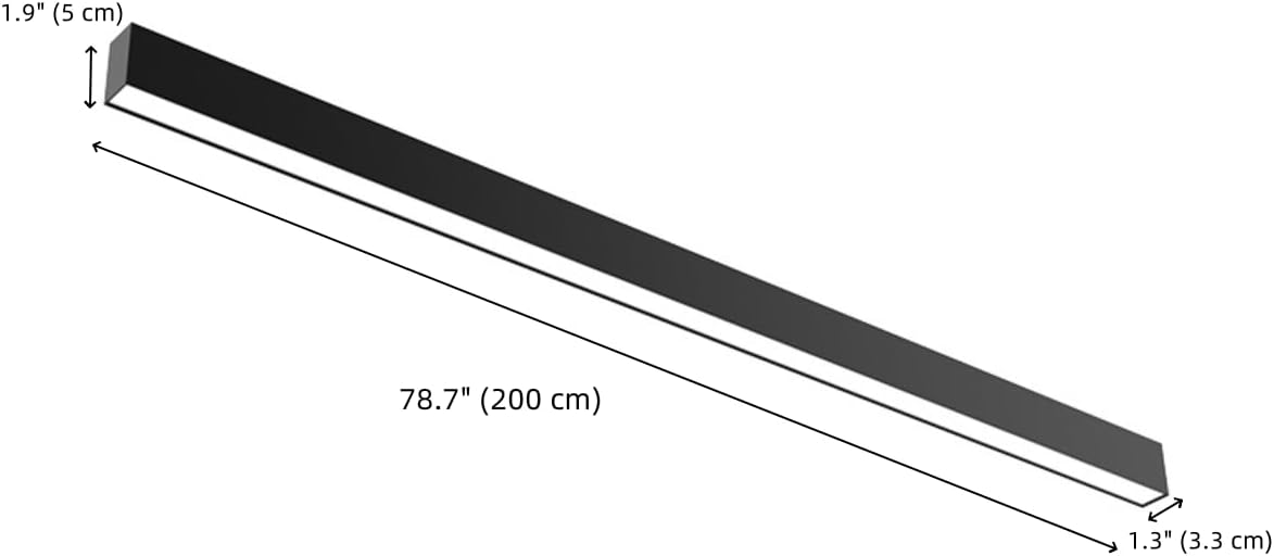 Linear Flush Mount Ceiling Light Black Modern LED Close to Ceiling Light Long Strip Long Strip Ceiling Lamp Surface Mount Light Fixtures for Living Room Corridor - 78" Natural Light