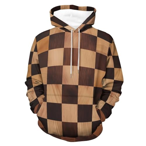 Échecs Sweat à Capuche Homme et Femme en Taille S Hoodie à Manches Longues