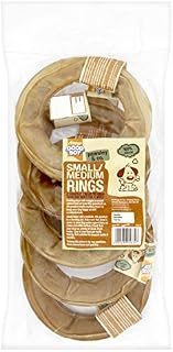 Good Boy - Small/Medium Rawhide Rings - Dog Chews - Made From 100 Percent Natural Hide - Pack of 5 - Natural Dog Treats