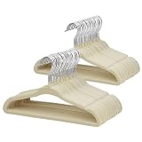 ManGotree Perchas de Terciopelo para Bebés de 28 cm, Paquete de 48 (Beige)
