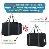 Narwey 20L Ryanair Handgepäck 40x30x20, Klein Sporttasche Faltbare Reisetasche Handgepäck Tasche Flugzeug für Damen, Travel Bag Weekender Herren (Schwarz)