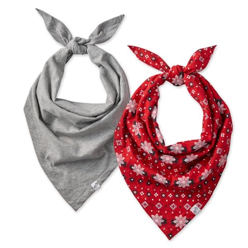 Pet Passion Bandit - The PET Bandana 100% Organic Cotton Pet Bandanas Clothes for Small, Medium, Large Dogs​​, 2-Pack Fair Isle, X-Small/Small