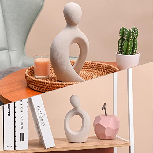 Quoowiit Ceramic Couple Sculptures For Home Decor, Abstract Lover Statue For Shelf Decor Office Decor Home Decorations For Living Room, Bedroom, Gifts For Anniversary Valentine's Day Birthday (Grey) #TOP7