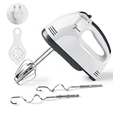 【Breites Einsatzspektrum】 Der 260W Elektrischer Handmixer eignet sich zum Schlagen von Sahne, Butter, Eiweiß und Teig sowie Kartoffelpüree und wurde speziell für Backanfänger und -begeisterte entwickelt! Und das vertikale Design des Rührgerät kann stabil platziert werden, um zu verhindern, dass die Mischung auf den Tisch fällt.