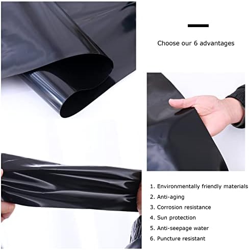 Heavy Duty Waterproof Pond Liner | Durable Black Polythene Sheeting for Fish Pools & Water Gardens | Heavy-Duty Damp Proof Tarpaulin Membrane (7x8m/23x26.2ft)