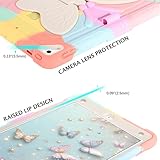 Telaso for iPad 6th 5th Generation Case, iPad 9.7 inch (2018/2017) for Kids, iPad Air 2, iPad Pro 9.7 Case, Butterfly Kickstand Shockproof Protective Tablet Cover with Pencil Holder, Colorful Pink - Image 3