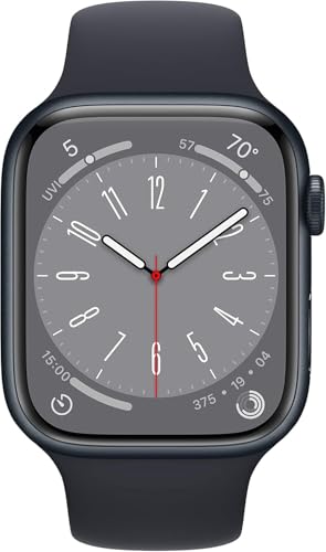 Image of Apple Watch Series 9 [GPS + Cellular, 45mm] - Graphite Stainless Steel Case with Midnight Sport Band, M /L (Renewed)