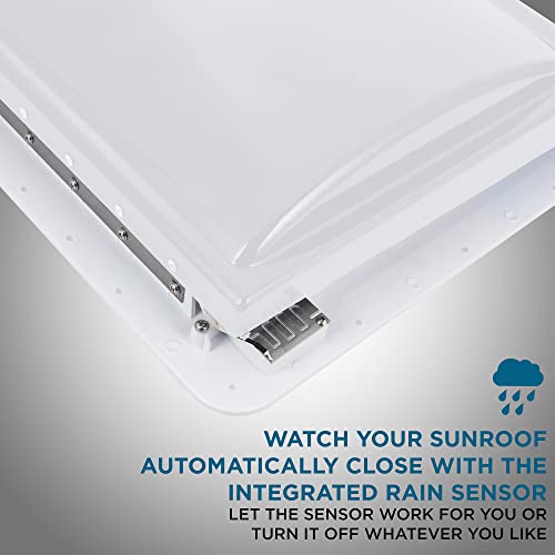 Hike Crew 14” Rv Roof Vent Fan W/Remote | 12V 6-Speed Intake & Exhaust Camper Fan | Auto Temperature, Rain Sensor & Electronic Open/Close | Includes Screws & Garnish | White Lid #TOP3