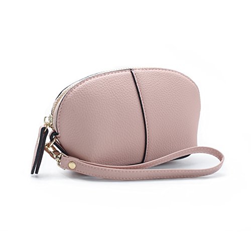 Coquillages en vrac et sac à main dame été rose avec pochette cosmétiques mini