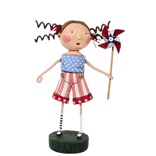 Lori Mitchell American Belle Polyresin Figurine 12277. Pinwheel USA Stars