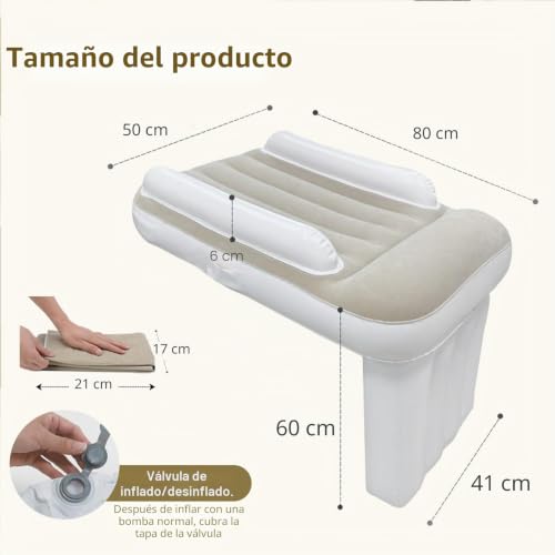 Miniatura 2 de Cuna De Avión Inflable Para Niños Pequeños, Cama De Aire Para Niños, Cuna De Viaje, Cuna De Viaje Para Bebé, Plegable Ligera, Esenciales De Viaje, Camas Inflables Portátiles Blanco 1