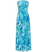 GRACE KARIN Women Strapless Casual Loose Ruched Long Maxi Dress with Pockets