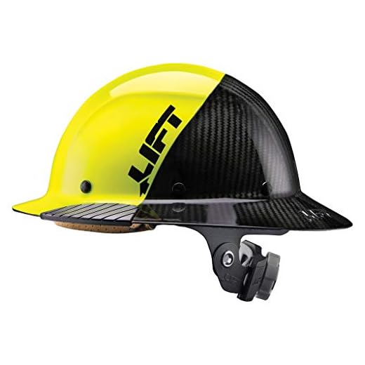 LIFT Safety DAX Fifty 50 Carbon Fiber Full Brim Hardhat (Yellow)