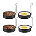 Price comparison product image 4 PCS Non-Stick Egg Rings, Stainless Steel Egg Rings with Folding Handles Round Pancake Mould for Fried and Poached Eggs, Crumpets, Mini Pancakes, Omelettes and Yorkshire Puddings