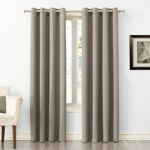 Rideau à oeillets en polyester pierre 137x213 cm Sun Zero - 2
