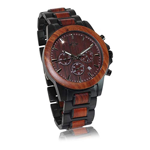 Angie Wood Creations�X�e�����X�X�`�[���ƃG�{�j�[�����Y�r���v�u���b�N�_�C���� Black Stainless and Red Sandalwood