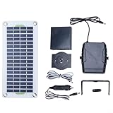 EffiFish 30W Solar Heizlüfter mit 12V Adapter für Fahrzeug und Außenbereich, tragbares kristallines Silizium-Warmgebläse