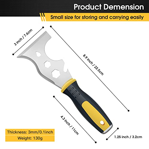 Scraper Tool, Stainless Steel 13-In-1 Paint Scraper, Professional Multi Paint Tool Includes Paint Roller, Straight Scraper, Curved Scraper, Screwdriver And More #TOP4