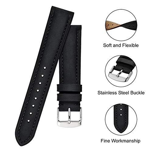 BISONSTRAP Watch Strap 14mm, Vintage Leather Replacement Watch Band, Black by BISONSTRAP - Used condition - Image 4