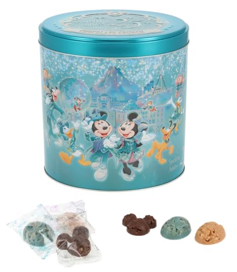 チョコレートクランチ　缶 バッグ　25周年　スパークリングジュビリー　ディズニー Amazon.co.jp: チョコレートクランチ 缶「25周年 スパークリング