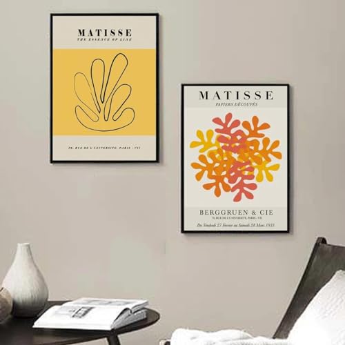 Tableau abstrait style Matisse pour salon moderne et décoration murale chaleureuse