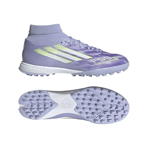 adidas Femme F50 SPARKFUSION League W Mid Turf Football Boots Chaussures, Violet Tone/Lucid Lemon/Purple Rush, 36 EU