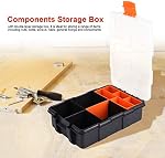 Two-Layer Plastic Heavy Duty Tool Box, Hardware and Components Organizer Suitable for Screws, Nuts, Bolts and Parts
