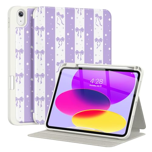 Supveco Case for iPad (A16) 11" & iPad 10th Generation 10.9",Lilac Striped