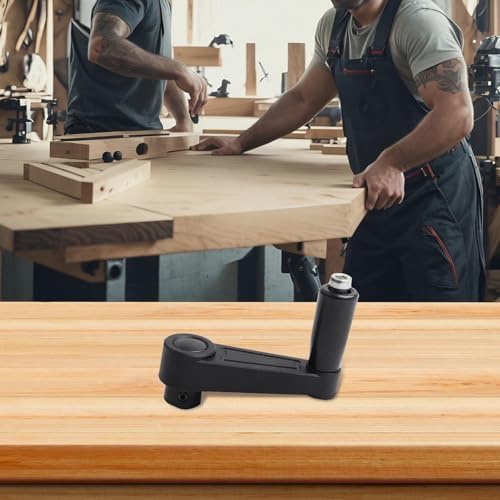 Miniatura 8 de Manivela De Mano De Agujero Redondo De 8 A 16 Mm, Para Generador Y Maquinaria, Nailon Reforzado Y Construcción De Acero Al Carbono Tratado Térmicamente Con Agarre Ergonómico, Compatible Con Torno 8