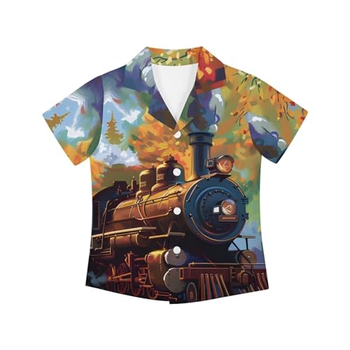 Kids Button Up Shirt Toddler Boy Hawaiian Aloha Tropical Shirt Summer Tops