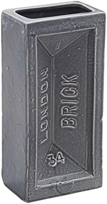 Stolen Form London Ceramic Brick Vase Grey 6 x 9.5 x 20cm