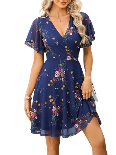 GUBERRY Plus Size Summer Spring Dress for Curvy Women Floral