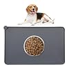 Relaxdays Napfunterlage, Hunde & Katzen Fressnapf, rutschfest, wasserdicht, Silikon Futtermatte, 48,5×30 cm, dunkelgrau