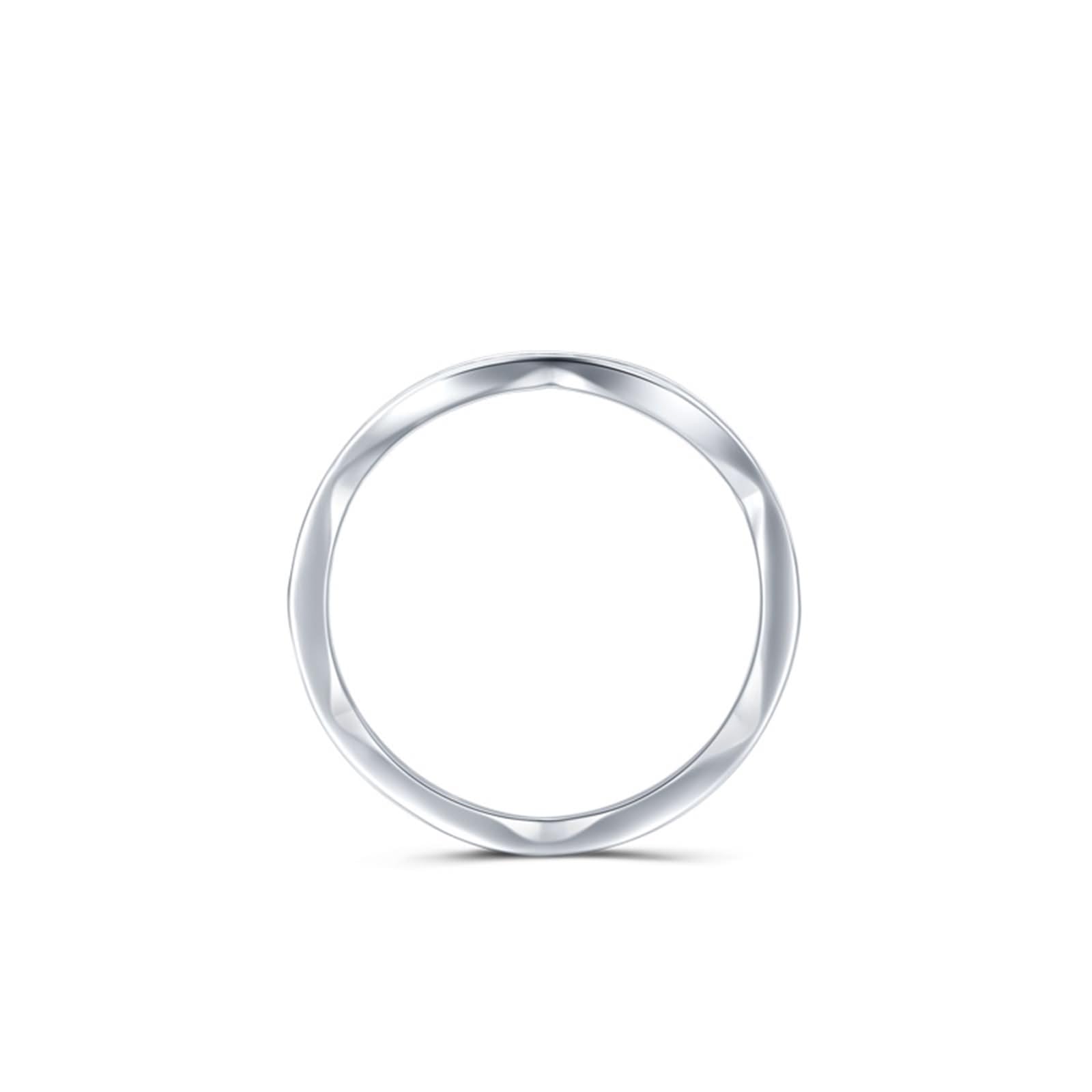 Anillos de boda de plata para mujer, anillos de amistad, delgados, geométricos, con corte redondo, diamante de laboratorio, oro blanco de 14 quilates, talla 50 (15,9)