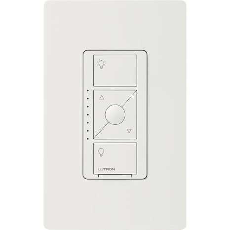 Lutron Caseta ELV Smart Dimmer Switch (Smart Hub Required) for ELV Lighting | ELV Smart Dimmer controls track lighting, recessed lighting, ELV fixtures, create your favorite light level, PD-5NE-WH, White