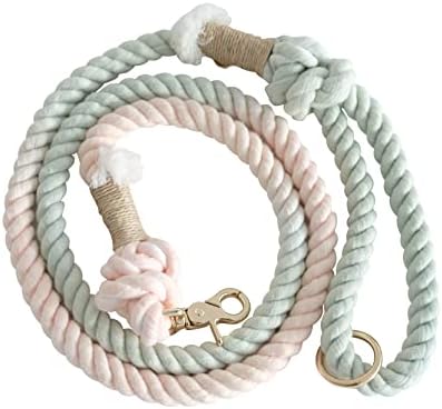 PUPPYSENTIALS Rope Leashes for Dogs Rope Dog Leash Rope Cute Dog Leash Braided Dog Leash Cotton Rope Leash for Small Dogs 5FT Organic Cotton