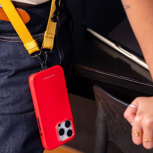 Image of DailyObjects Polycarbonate Enamel Bumper Magsafe Case For iPhone 16 Pro Compatible With Mag-Safe Wireless Charging | Red Hybrid Magnetic Back Cover